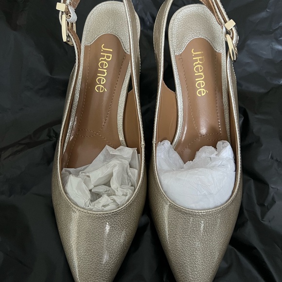 NWOB J. Renee Mayetta Slingback Pearlized Patent Pumps size 8W - Picture 2 of 7